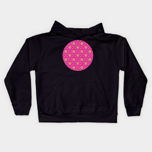 In the Pink with Purple and Lime. A cute retro design in bright, fun colors. Kids Hoodie